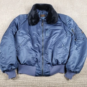 Chaqueta de Vuelo Alpha Industries Vintage B-15C 2XL Azul Marino Bombardero de la Fuerza Aérea - Imagen 1 de 10