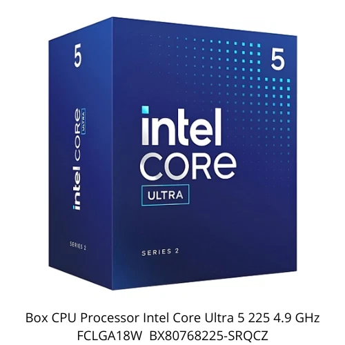 Box CPU Processor Intel Core Ultra 5 225 4.9 GHz FCLGA18W  BX80768225-SRQCZ - Image 1 of 1