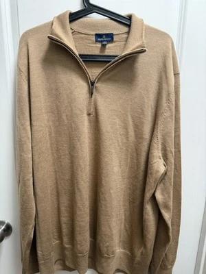 Brooks Brothers Men's Half-Zip Pullover  Merino Wool Sweater Size XXL Camel - Image 1 of 4