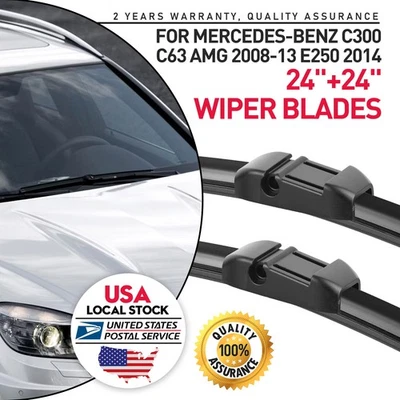 24"+24" For Mercedes-Benz C250 C300 C350 C63 AMG All season Wiper blade Durable - Изображение 1 из 4