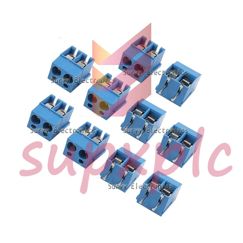 10 pcs 2P 2 Pin Plug-in Screw Terminal Block Connector 5.08mm Pitch Through Hole - Image 1 of 1