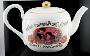 Franklin Mint Great Tea Merchants Great Atlantic & Pacific Tea Company Teapot - Picture 1 of 4
