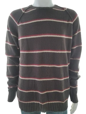 Springfield Herrenpullover Gr. XXL Braun Wolle Streifen Langer Ärmel - Bild 1 von 4