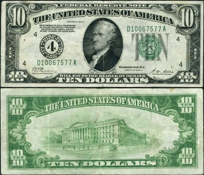 FR. 2001 D $10 1928-A Federal Reserve Note Cleveland D-A Block VF+ - Image 1 of 3