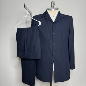 Jhane Barnes Menswear Suit 42R 36 Navy Blue - Picture 1 of 11