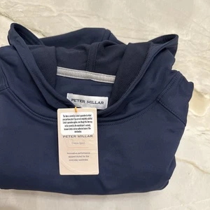 NWT ( MEDIUM ) Peter Millar Crown sport performance hoodie , Navy Blue - Picture 1 of 6
