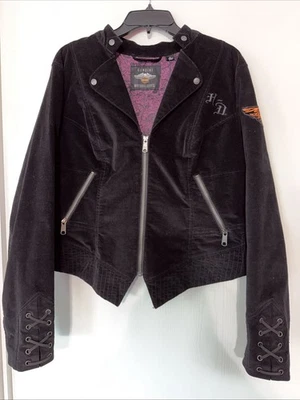 Chaqueta para mujer Harley-Davidson HD Xtra Lrg negra con ropa de motor genuina naranja Foto 1 de 4