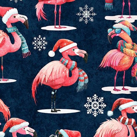 Dark Teal Flamingos 44" fabric by Quilting Treasures, 31190-Q, Gotta Have it - Image 1 of 1