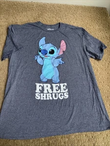 Camiseta Disney LILO & Stitch Free Shrugs Talla XXL Camiseta Unisex Azul - Imagen 1 de 6