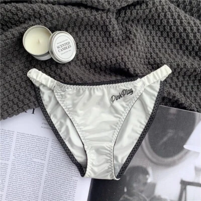 Lote de 1/5 piezas de bikinis de satén sexy para mujer bragas calzoncillos sedosos ropa interior Foto 1 de 4