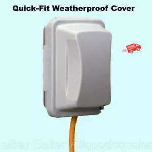 Quick-Fit Outdoor Electrical Box Duplex Outlet Gray Weather-Proof Protector - Picture 1 of 5
