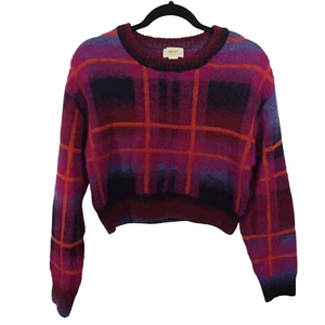 Maeve Womens Sweater Size XS Knit Pullover Long Sleeve Cropped Eyelash Pink - Picture 1 of 7