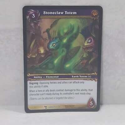 World Of Warcraft March Of The Legion Stoneclaw Totem 100/319 Foil TCG Card - Image 1 of 3