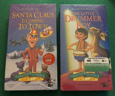 Santa Claus Is Coming To Town + Little Drummer Boy VHS ~~ BOTH NEW SEALED - Image 1 of 3