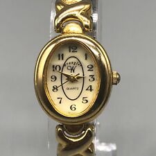 Wrangler Womens  Ladies Watch Gold Oval Case Heart Print Stretch Band 6.75"