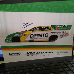 JIM DUNN AUTOGRAPHED HERO CARD 8X10  DIPINTO  DRAG RACING  PHOTO