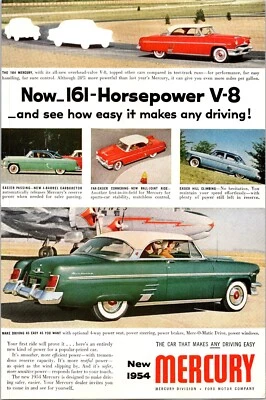 PRINT AD 1954 Mercury Monterey Merc-O-Matic Drive 6.5 x 10 - Image 1 of 3