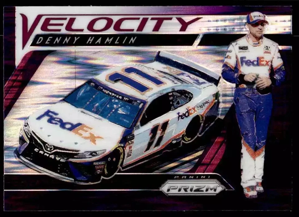 Denny Hamlin 2019 Panini Prizm Velocity Purple Flash Prizm #72 - Image 1 of 1