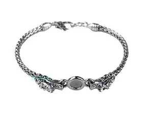 PULSERA JOHN HARDY NEXQUEST LEGENDS DOBLE NAGA DRAGÓN PLATA AZUL ZAFIRO M - Imagen 1 de 8