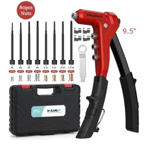 Rivet Nut Tool 9.5"Rivetnut Tool Kit 8PCS Mandrels and 80PCS Rivet Nuts - Picture 1 of 7