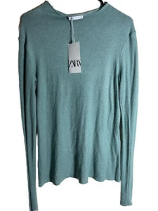 Top de mujer Zara verde manga larga nuevo con etiquetas/talla grande - Imagen 1 de 6