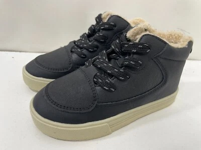 OshKosh B'gosh Niño Pequeño 9 Detalle Sherpa Tenis con Cordones Negro Imitación Cuero NUEVO Foto 1 de 4