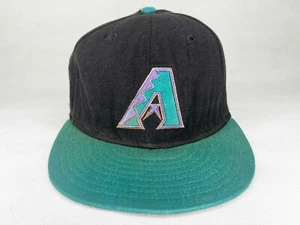 Vintage New Era MLB Arizona Diamondbacks Baseball Cap Hat Sz 7 3/8 Black USA - Picture 1 of 8