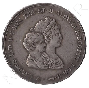 ITALIA 10 lire plata 1807 Carlos Luis de Borbón y la Regenta Maria Luisa TUSCANY - Imagen 1 de 2