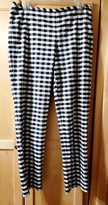 Talbots Size 8 Chatham Ankle Pants Black White Checkered Gingham Stretch - Image 1 of 4