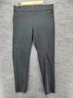 LOFT Ann Taylor Pants Womens Large Pull On Black Silver Ankle - Image 1 of 4