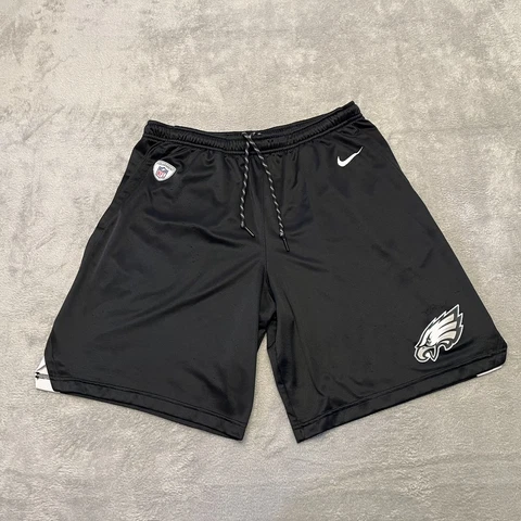 Nike Dri-Fit NFL Equipment Philadelphia Eagles Football Shorts Black Size Large Cover