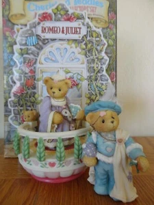 1996 Cherished Teddies Romeo & Juliet Set w/ Balcony Display in Box & COA - Picture 1 of 14