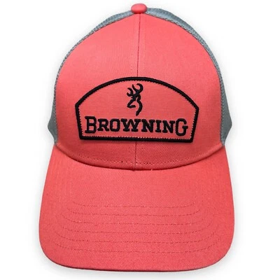 Browning Arms Truckers Cap  Adult Coral SnapBack Emblem Hat Hunting Protection - Image 1 of 4