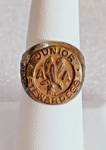 Vtg 1950s American Airlines Childs Junior Stewardess Brass Ring Promo New NOS - Picture 1 of 5