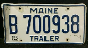 1x Single Rare Maine ME B 700938 Trailer VIN/EXPIRED ND Oldtimer Nummernschild - Bild 1 von 4