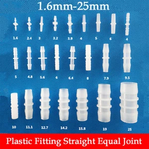 Plastic Connector Pipe Hose Tube Fitting Straight Equal Joint OD 1.6mm to 25mm - Picture 1 of 33