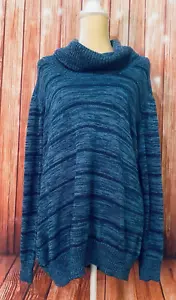 Maglione donna 2X edizioni basic blu righe glitterate collo cappuccio peso medio - Foto 1 di 11