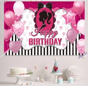 Pink Princess Birthday Party Backdrop 3'X5' Photography Background Banner New - Picture 1 of 5