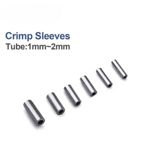50~200Pc Fishing Single Barrel Crimp Sleeve Aluminum Fishing Wire Tube Connector - Picture 1 of 12