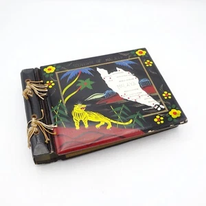 Vintage Asian Lacquered Photograph Album With Photos - Picture 1 of 4