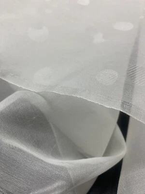 CR9-SILKFABRICS SILK Organza~ 100% Silk Jacquard Organza MULBERRY SILK ~ 45” Wide~ UNDYED WHITE