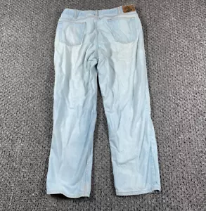 VTG 90s Tapered Leg Jeans Men's 37 x 29 (40 x 30 Tag) Light Blue Wash Denim USA - Picture 1 of 10