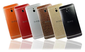 Leather Effect Skin For HTC ONE MINI M4 Wrap Cover Sticker Protector Decal Case - Picture 1 of 13