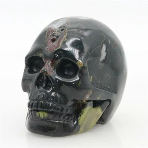 red green clouds black jade , carved skull,realistic,crystal healing K462 - Picture 1 of 6