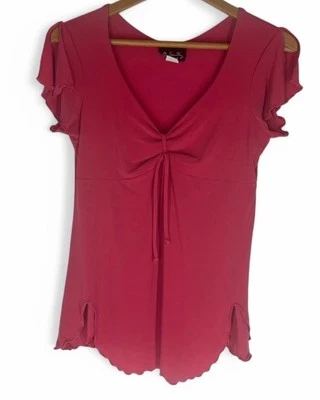 Vintage Y2K  Babydoll Hot Pink Top Butterfly Fairy Medium - Image 1 of 4