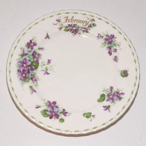 Violetas Royal Albert festoneadas vintage - Plato de febrero - Flor del mes - Imagen 1 de 8