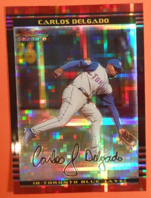Tarjeta Bowman 2002 cromada Carlos Delgado Xfractor #18 sp 197/250 Toronto Blue Jays Foto 1 de 4