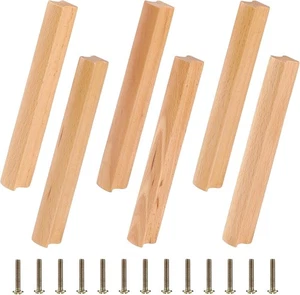 SWAWIS 6er Pack Möbelgriffe aus Holz, 160 mm Holzgriffe, Küche - Bild 1 von 8