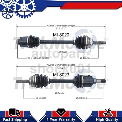 Junta de eje CV delantero 2 para Chrysler Sebring 2,5 L 2000 1999 1998 1997 Foto 1 de 4