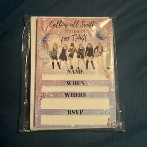 NWT Taylor Swift Birthday Invitations In Package #20 Cards,envelopes,stickers. - Picture 1 of 3